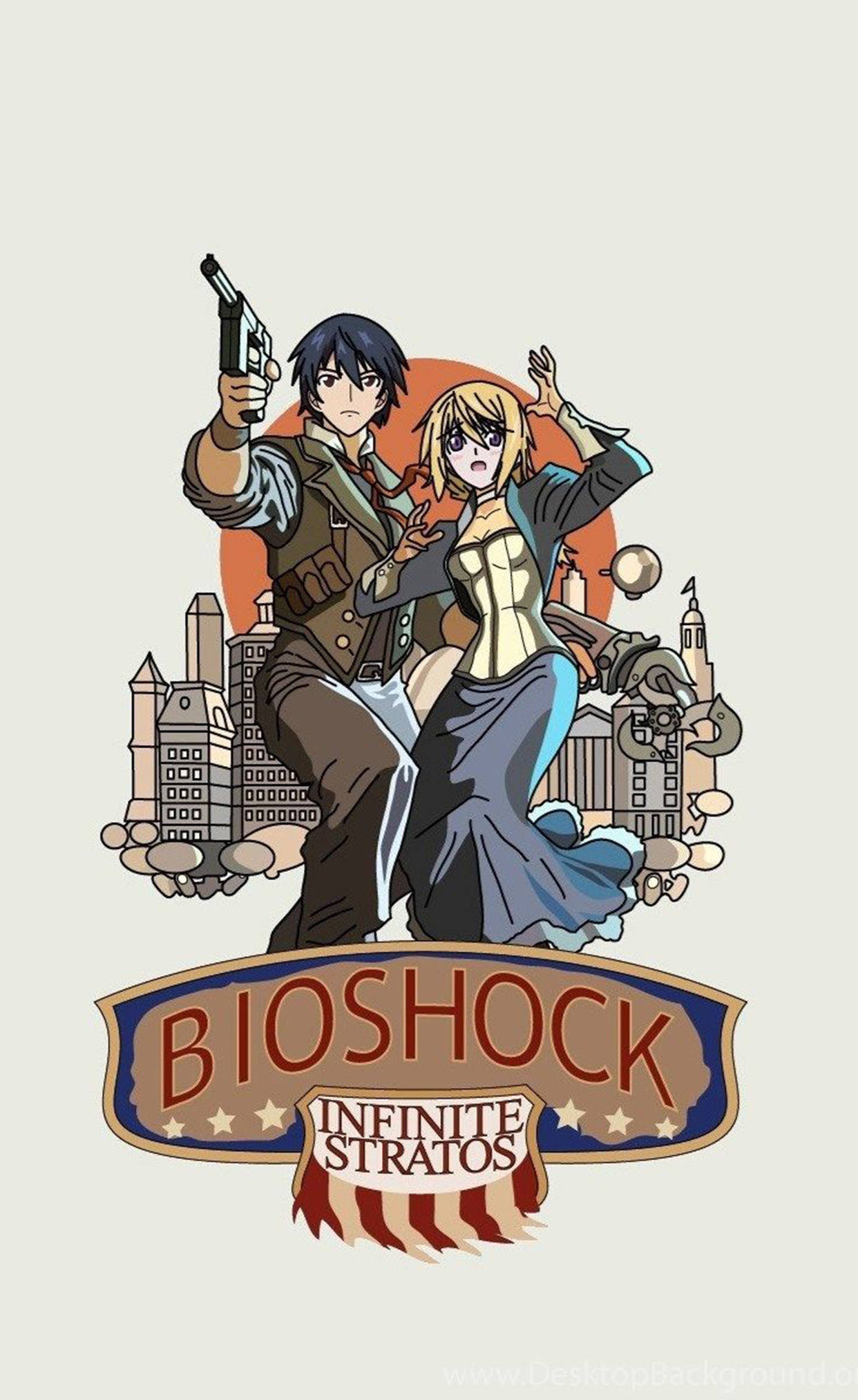 Bioshock Infinite, iPhone, cartoon art, Full HD Phone Wallpaper