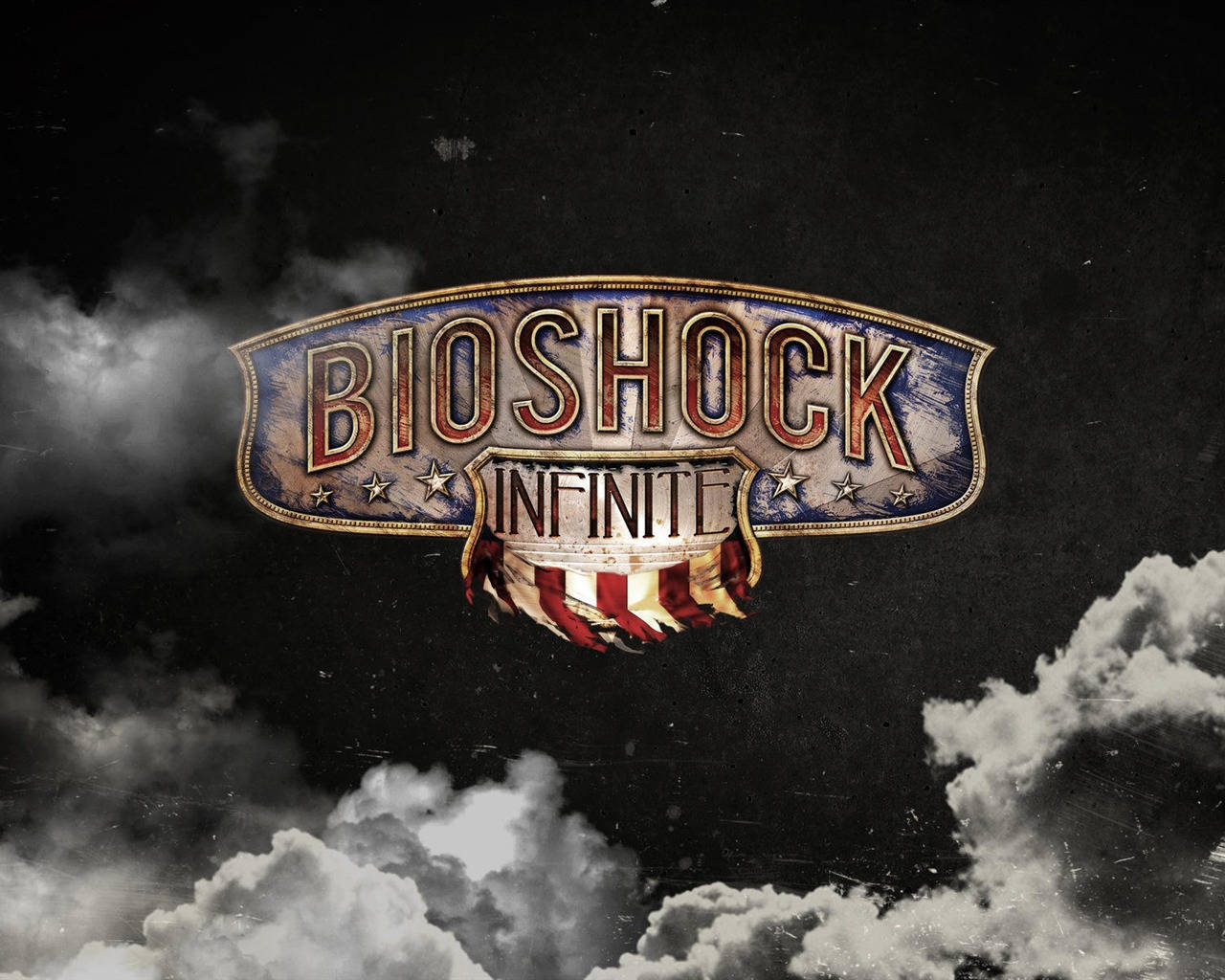 Bioshock Infinite, logo, clouds, HD Desktop Wallpaper