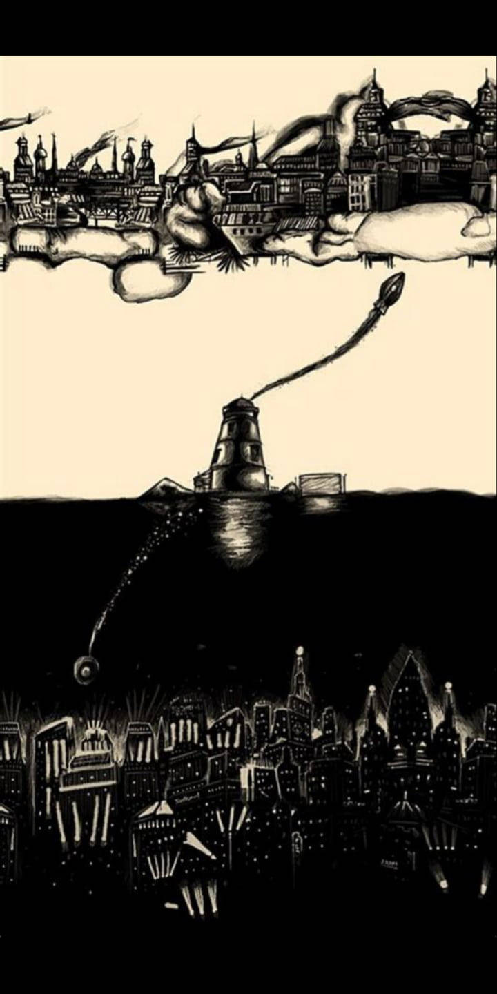 Bioshock, black and white illustration, lighthouse, HD Phone Wallpaper