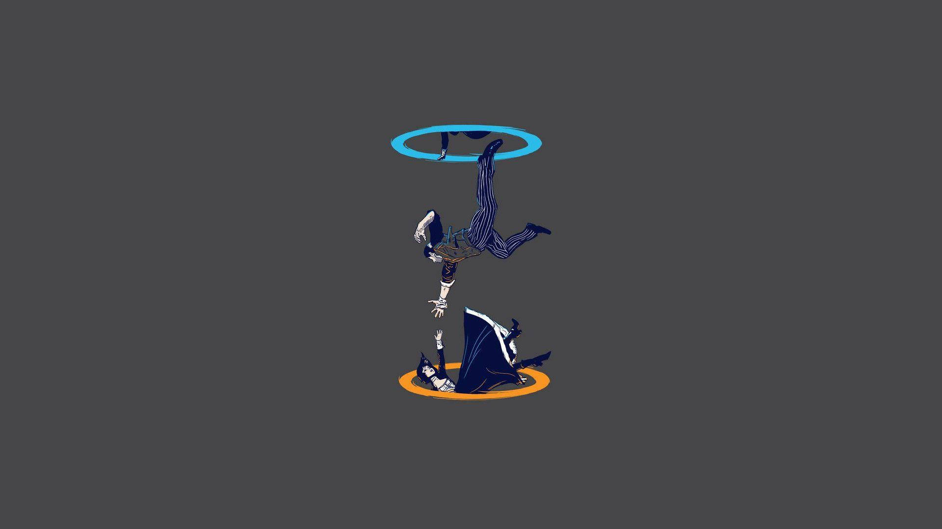 Bioshock, floating rings, dark gray background, Full HD Desktop Wallpaper