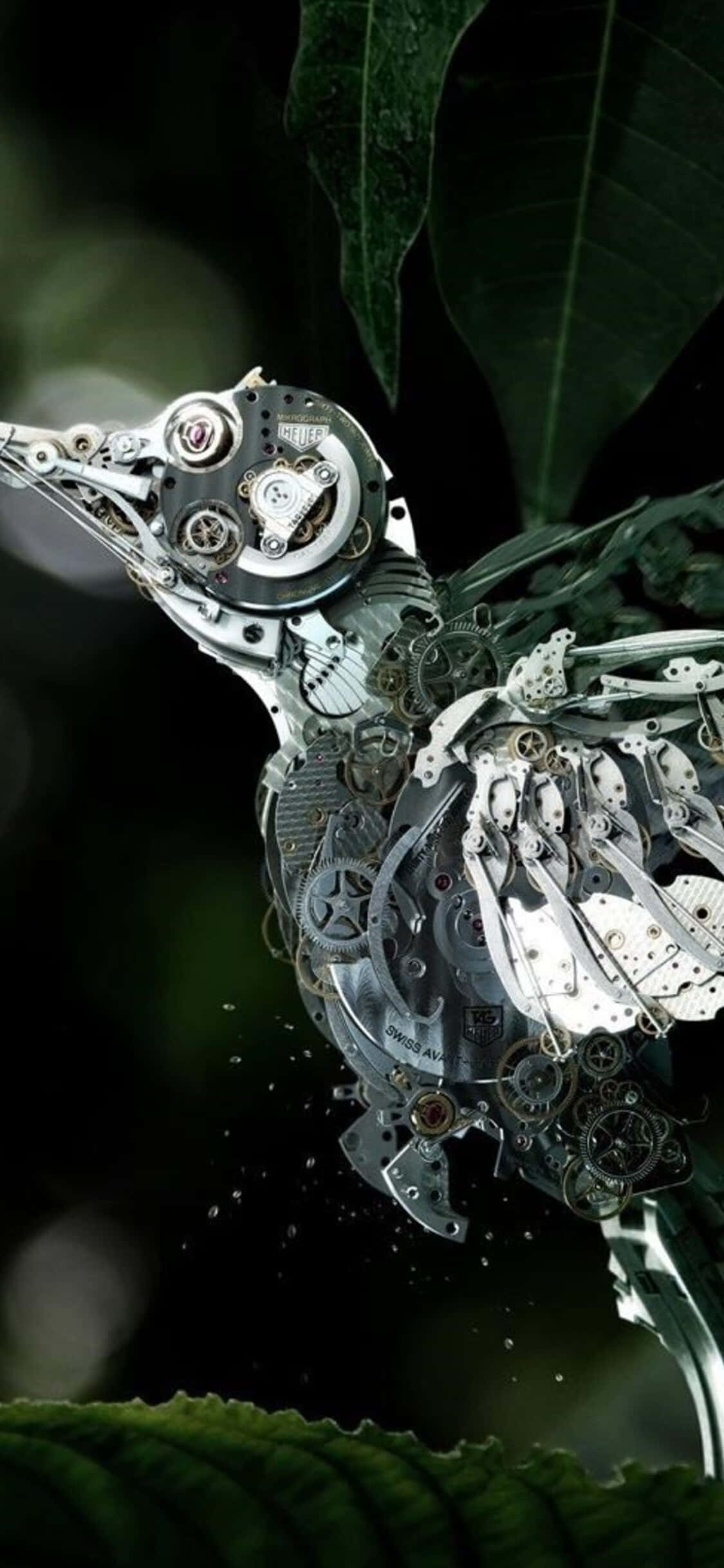 steampunk bird, mechanical humming bird, watch gears, Full HD Phone Wallpaper
