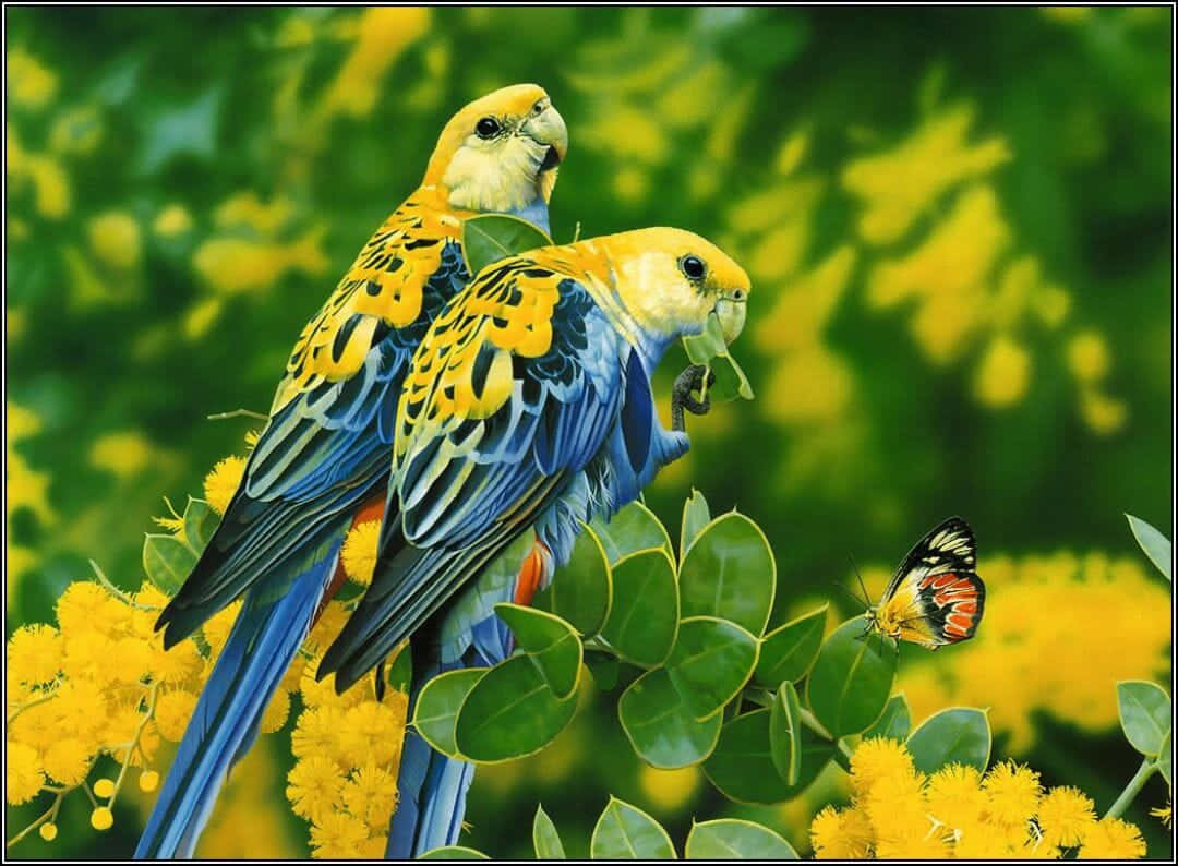 Bird iPhone, parrots, yellow, SD Desktop Wallpaper