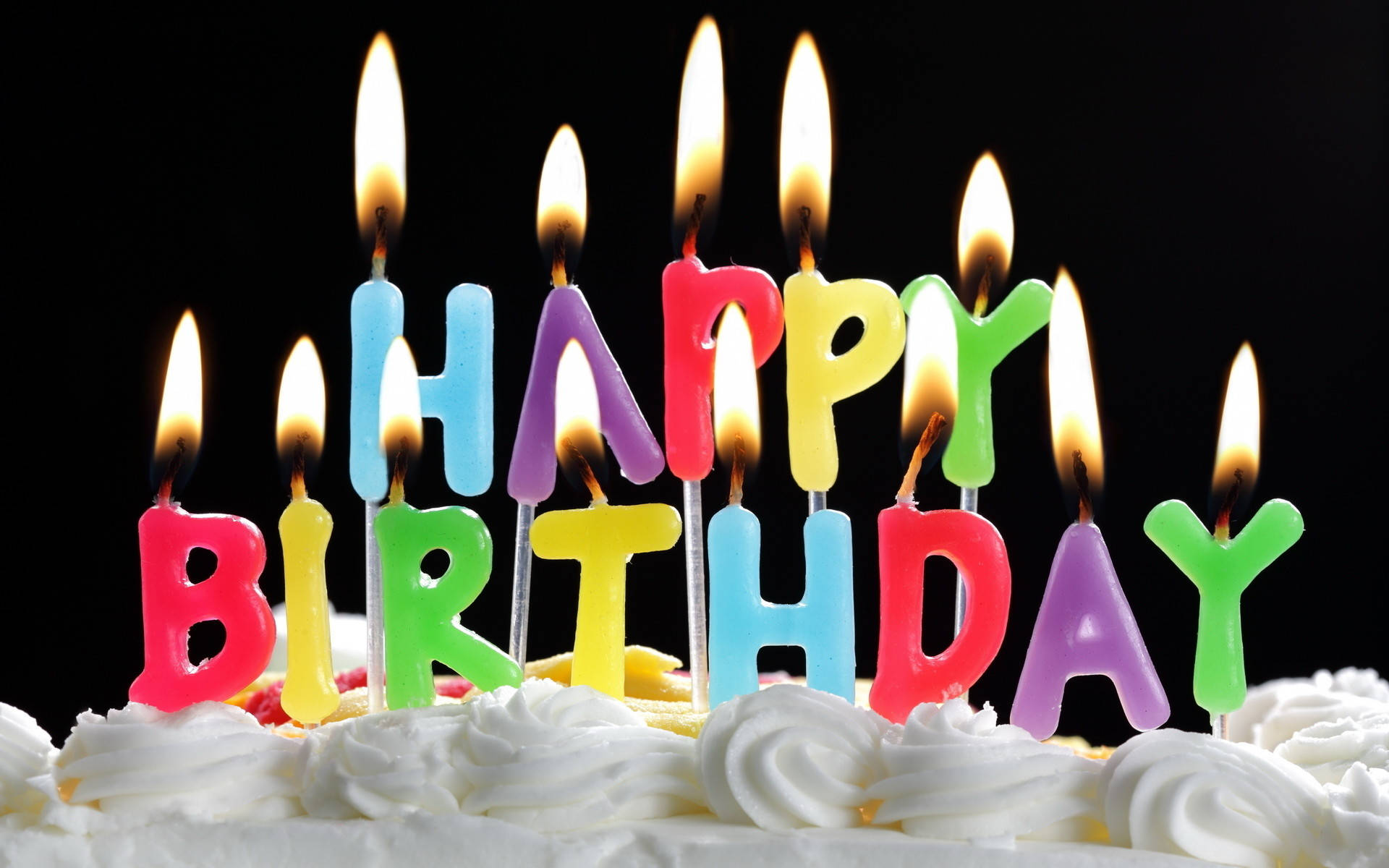big colorful birthday cake candles, colorful letter candles, happy birthday, Full HD Desktop Wallpaper