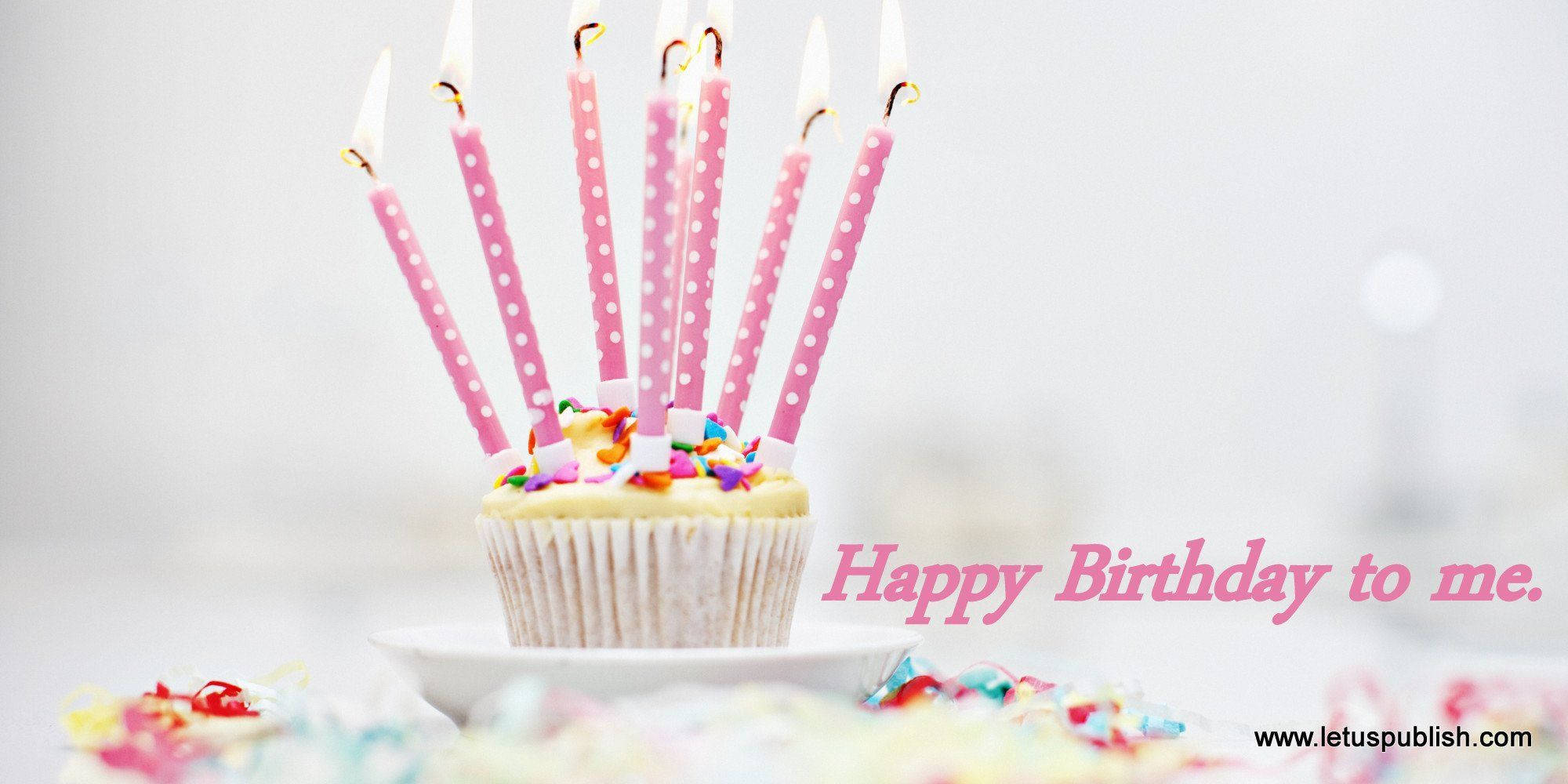 Radiant Birthday Celebration, pink polka-dot candles, colorful sprinkles, Full HD Desktop Wallpaper