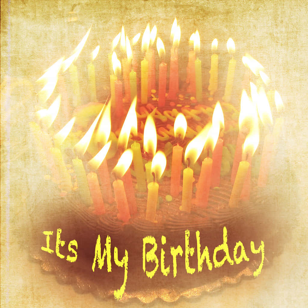 birthday cake, lit candles, It's My Birthday, SD Desktop Wallpaper