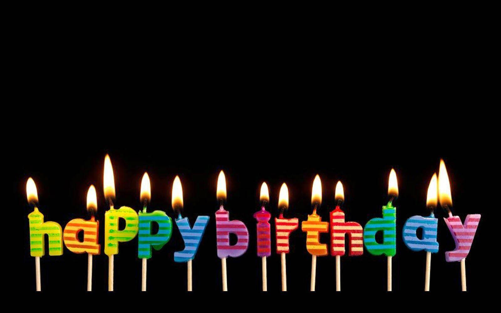 colorful candles, happy birthday, striped birthday candles, HD Desktop Wallpaper