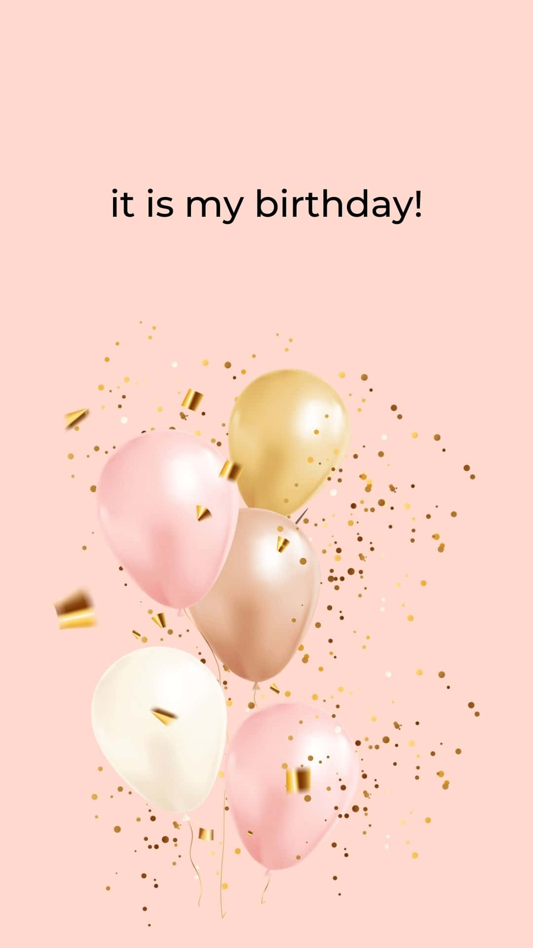 pink, gold, balloons, Full HD Phone Wallpaper