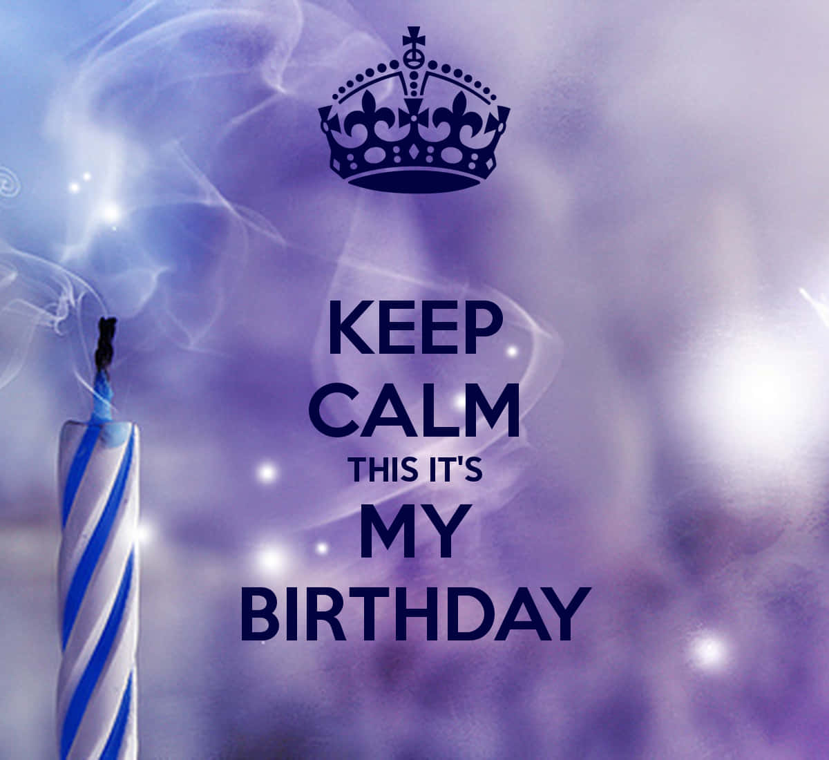 Smokey Blue, Keep Calm, It's My Birthday, blue and white striped birthday candle, SD Desktop Wallpaper
