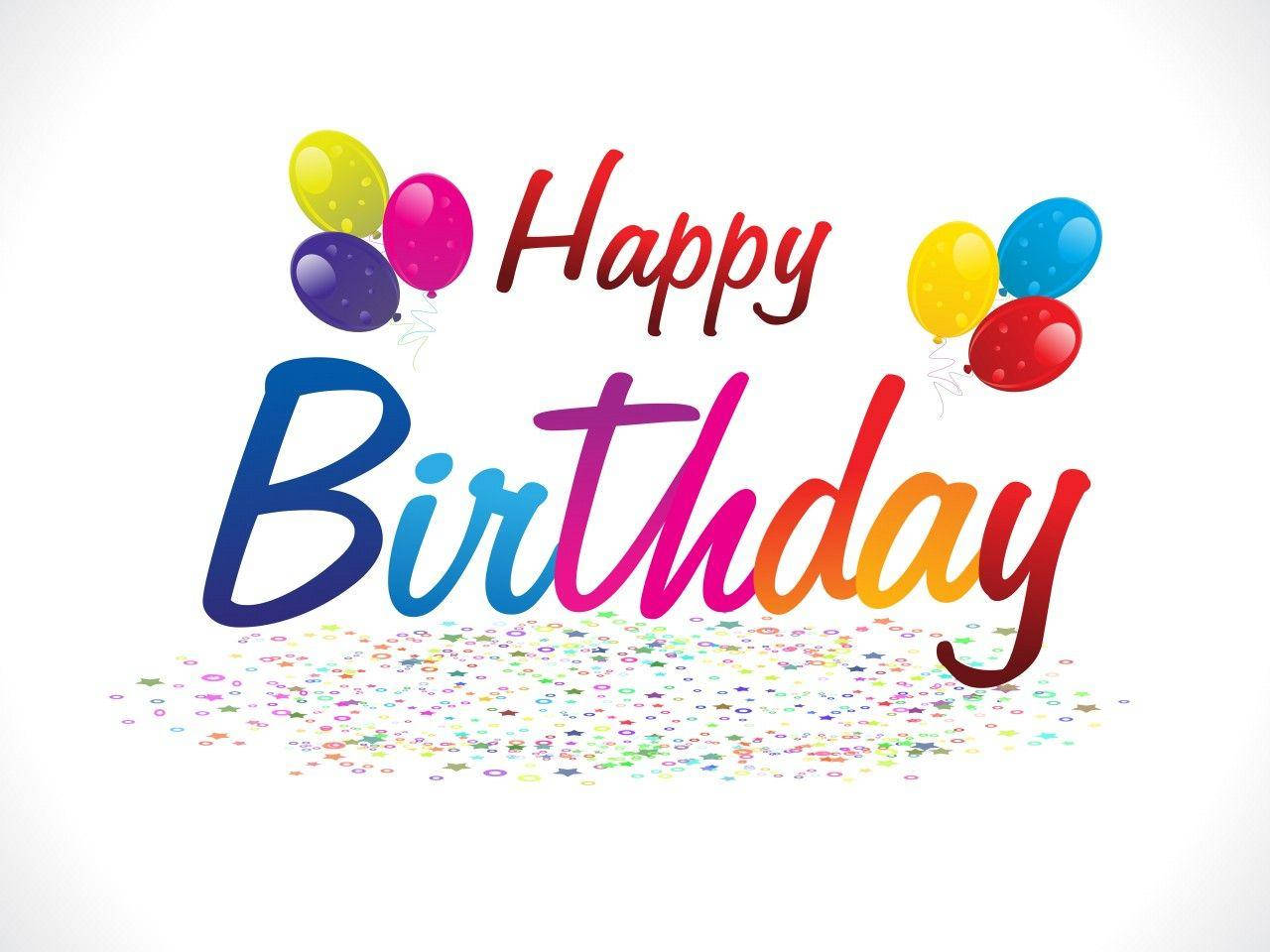 Happy Birthday, rainbow gradient, colorful balloons, HD Desktop Wallpaper