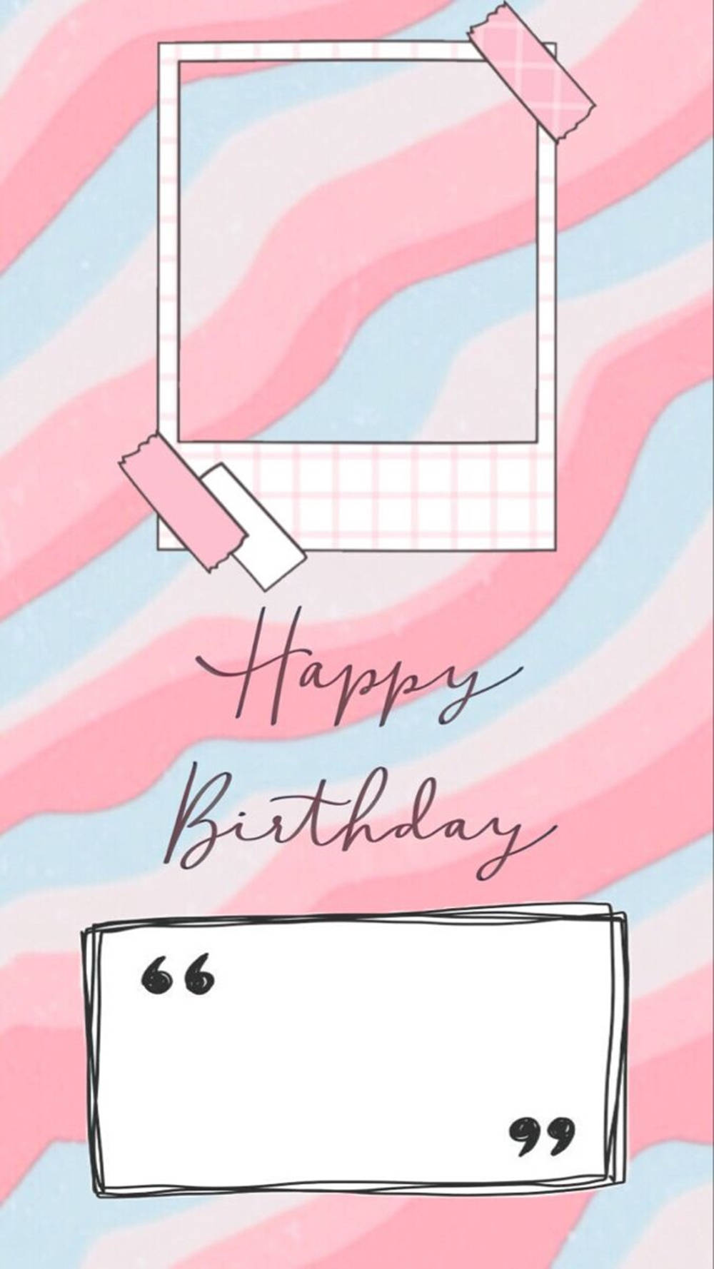 pastel aesthetic, pink and blue wavy background, photo frame, HD Phone Wallpaper
