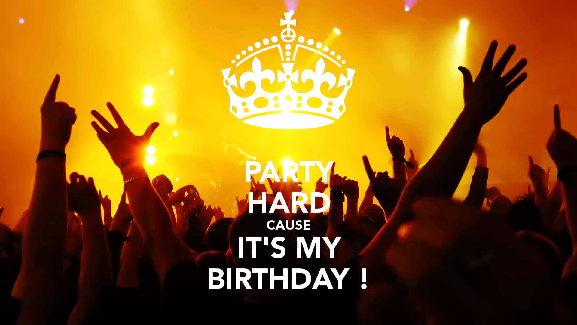 party hard, birthday, golden stage lights, Full HD Desktop Wallpaper