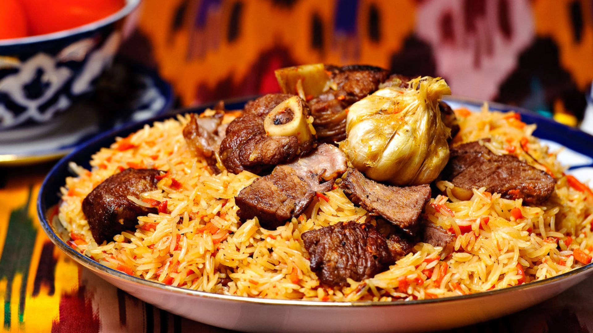 beef biryani, savory rice, tender meat, Full HD Desktop Wallpaper
