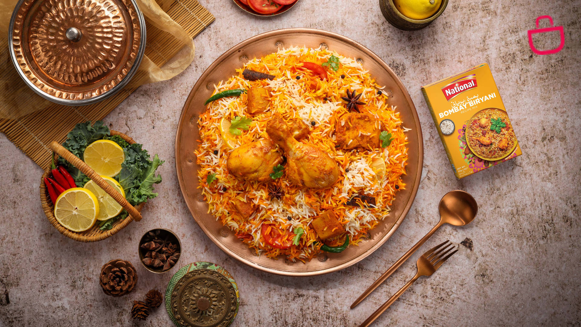 golden yellow biryani, chicken biryani, copper bowl, Full HD Desktop Wallpaper