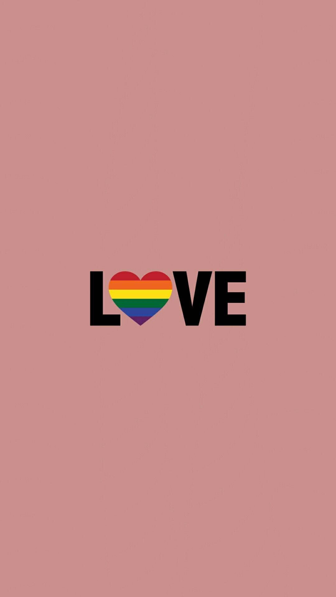 Bisexual Aesthetic Love, pink background, LOVE, Full HD Phone Wallpaper