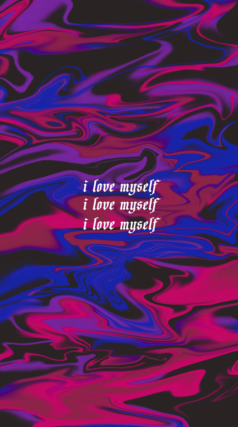 Bisexual Aesthetic, i love myself, pink and blue liquid patterns, HD Phone Wallpaper