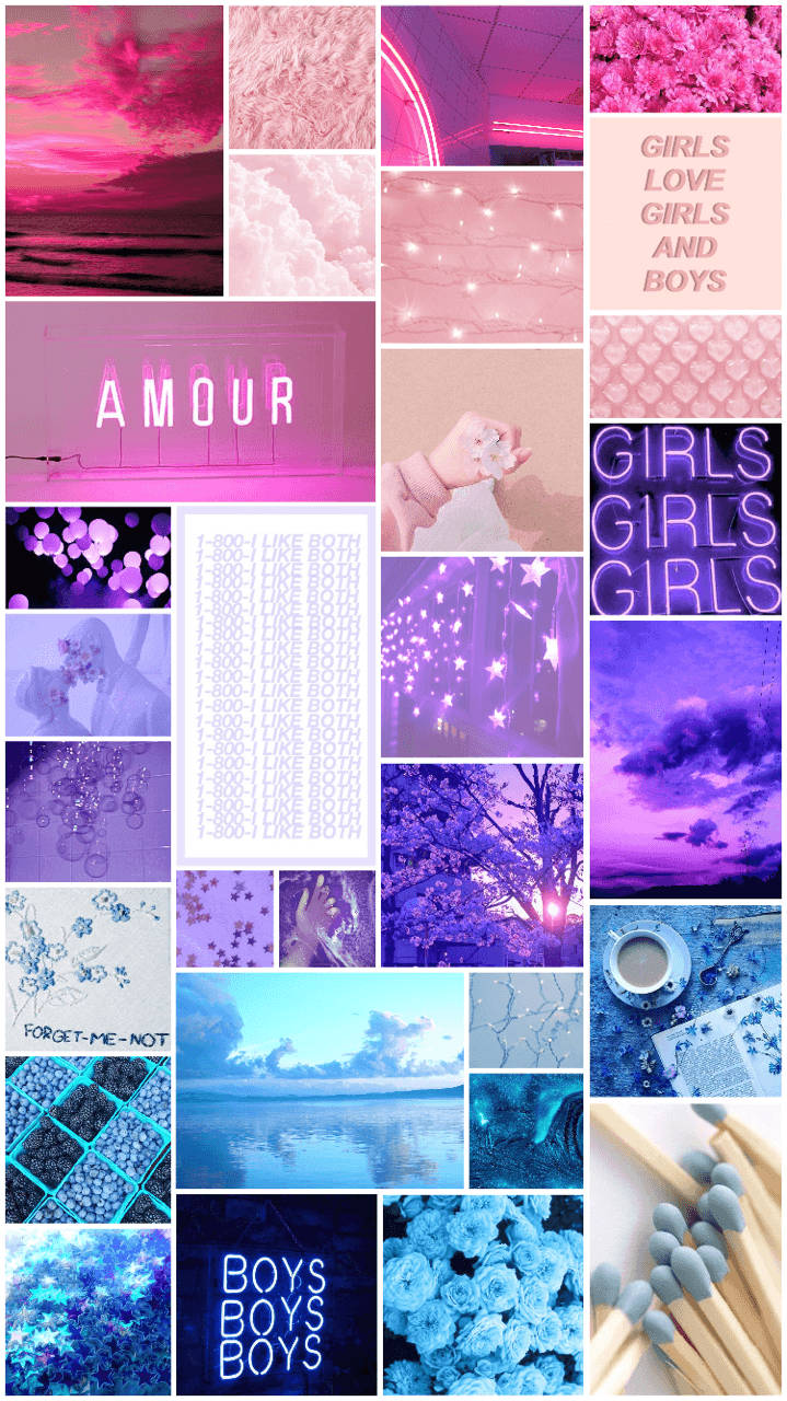 pastel purple, pink, neon signs, HD Phone Wallpaper