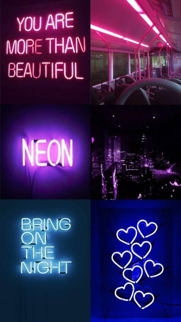 Bisexual Aesthetic, neon light hearts, cityscape at night, HD Phone Wallpaper