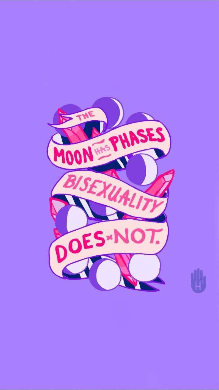 Bisexual Aesthetic, Moon Phases, purple background, HD Phone Wallpaper