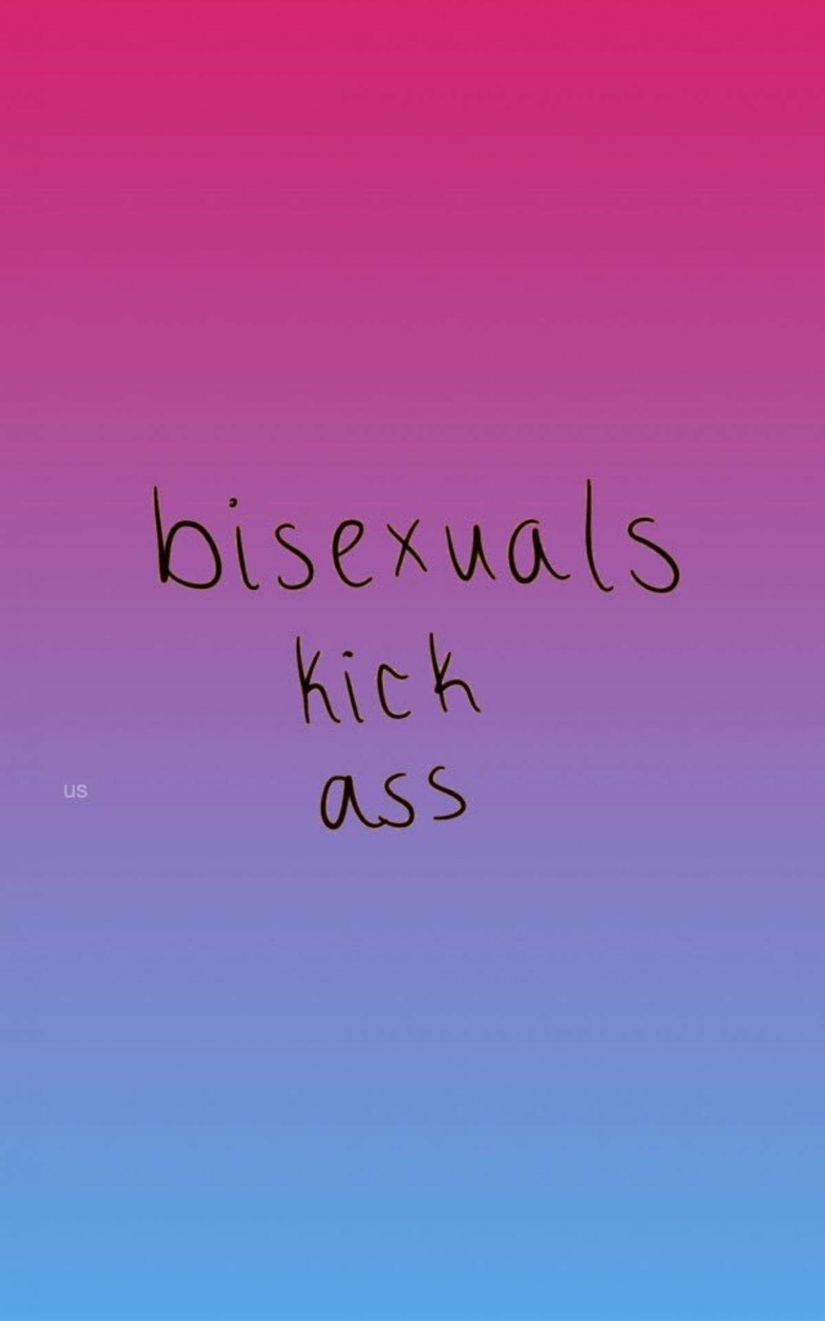 bisexual aesthetic, pink to blue gradient, handwritten text, Full HD Phone Wallpaper