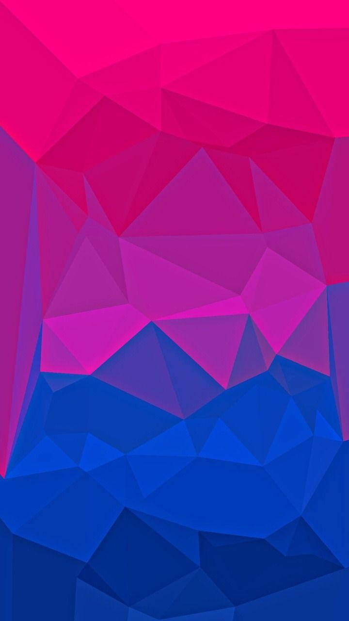 bisexual aesthetic, geometric shapes, pink to blue gradient, HD Phone Wallpaper