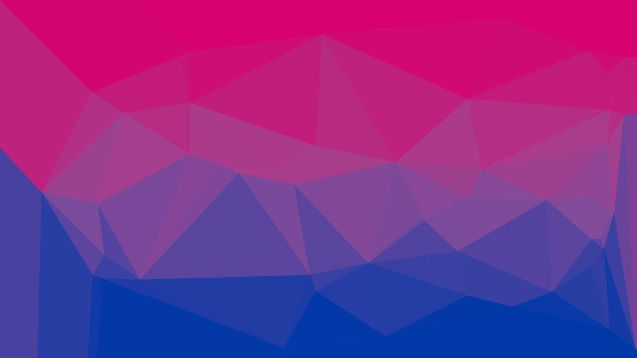Bisexual flag, pink to blue gradient, geometric polygonal facets, HD Desktop Wallpaper