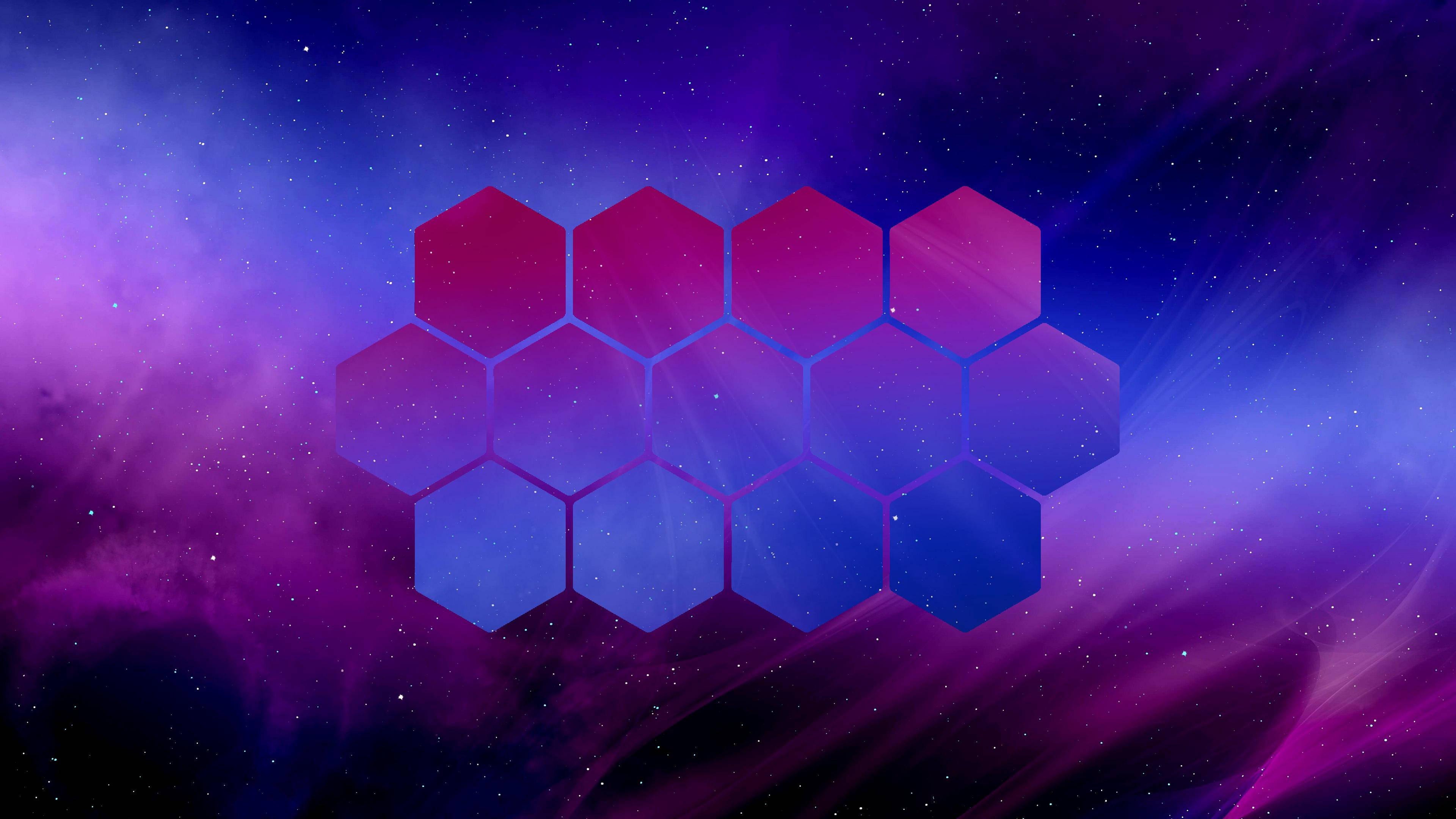 bisexual flag, hexagon, glowing hexagonal grid, 4K Desktop Wallpaper