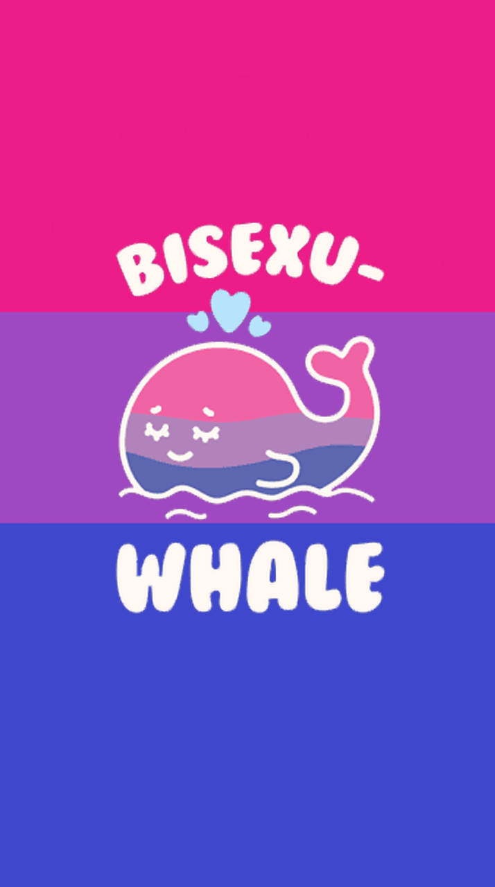 bisexual flag, whale, pink purple and blue gradient, HD Phone Wallpaper