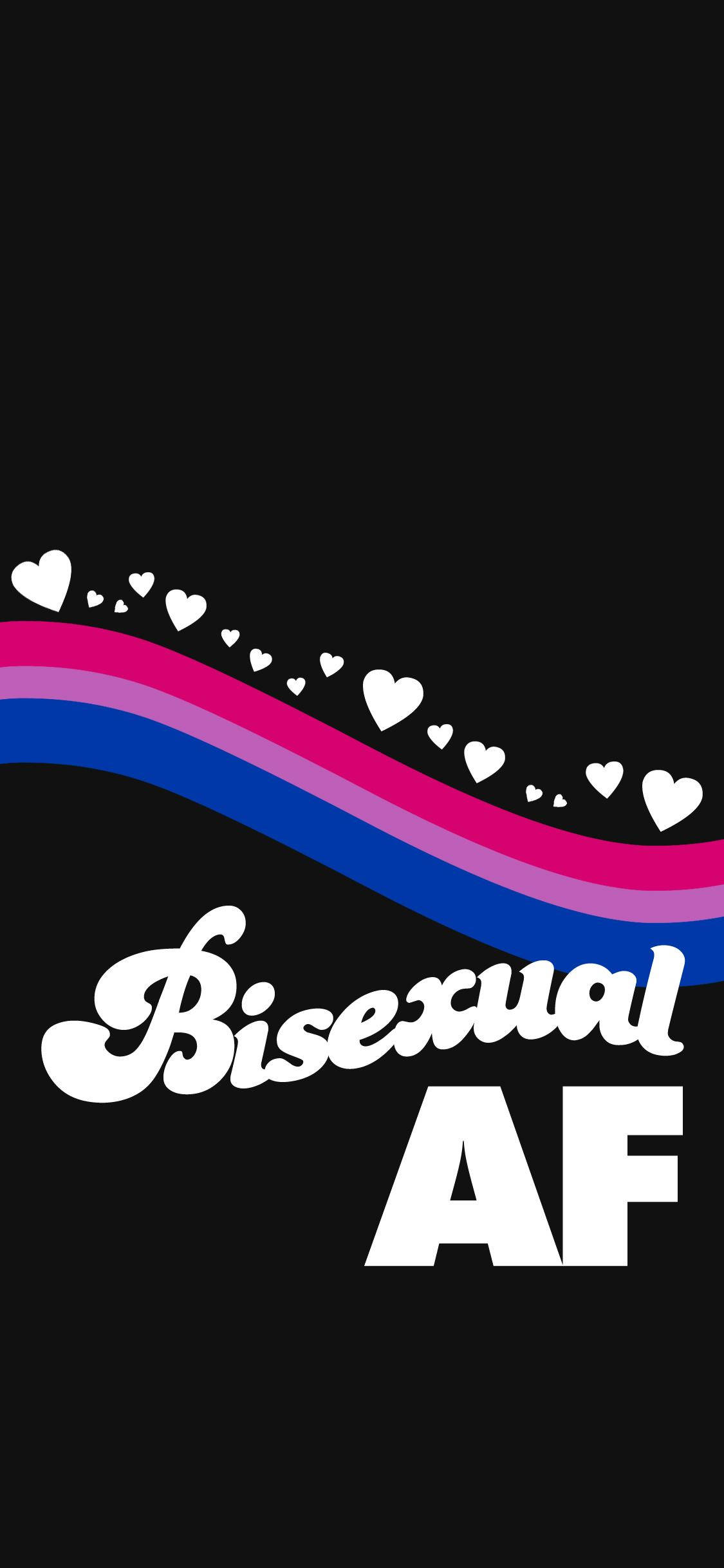 Bisexual AF, pink blue and purple pride flag, white hearts, Full HD Phone Wallpaper
