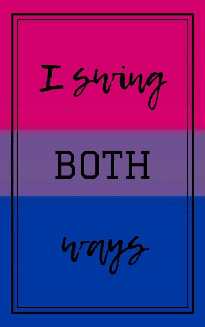 bisexual flag, pink purple and blue gradient, I swing both ways, SD Phone Wallpaper
