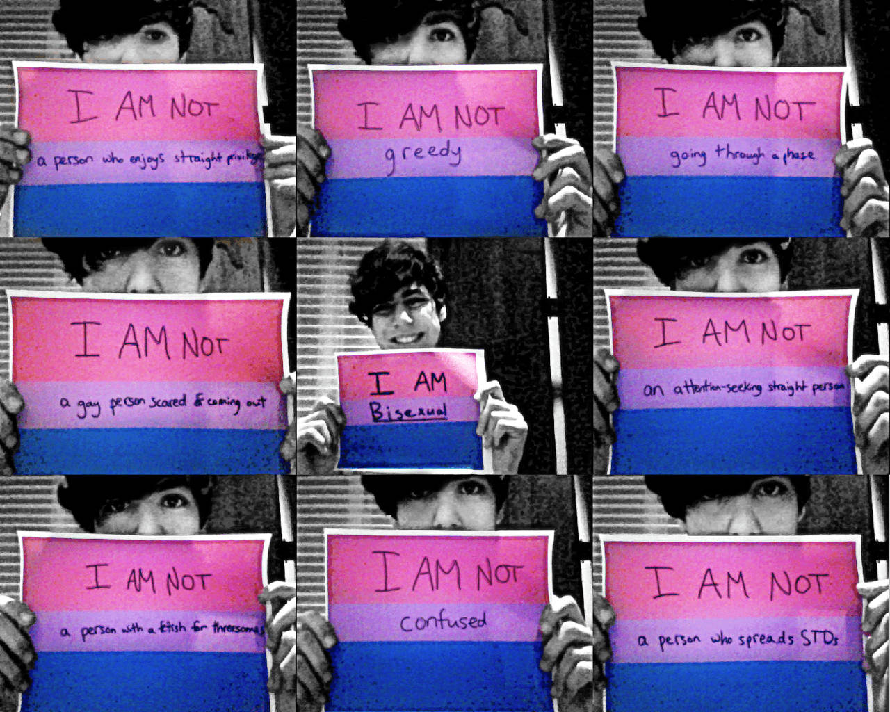 Bisexual Flag, I Am Not, handwritten messages, HD Desktop Wallpaper