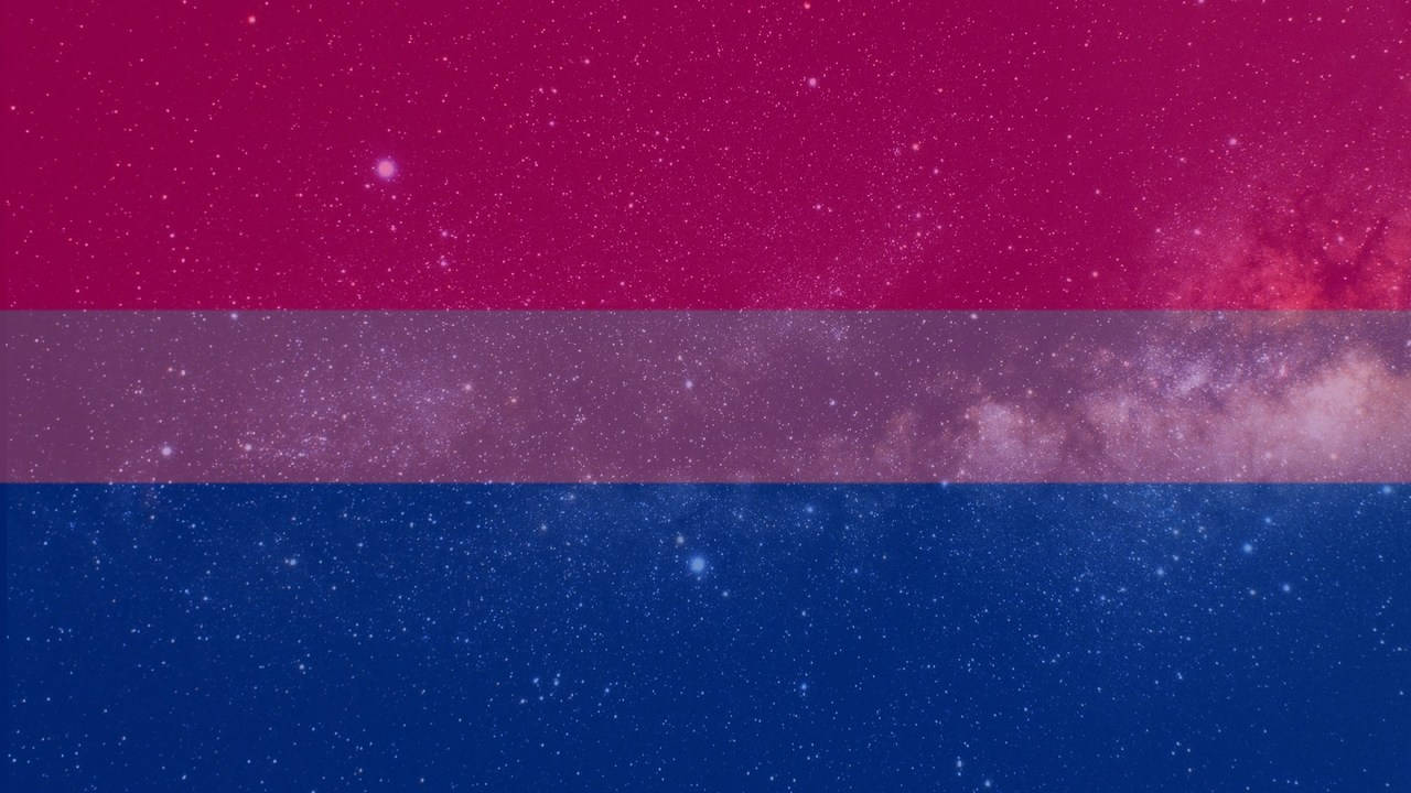bisexual flag, starry galaxy, magenta purple, HD Desktop Wallpaper