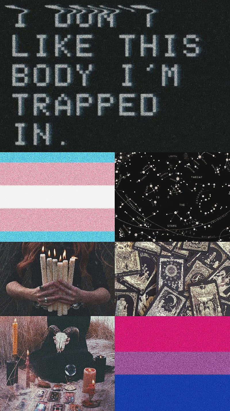 bisexual flag, trans flag, star map, HD Phone Wallpaper