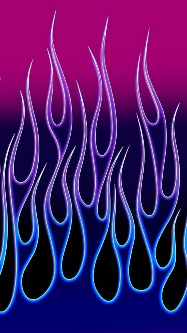 bisexual flame pattern, neon blue, purple flames, HD Phone Wallpaper