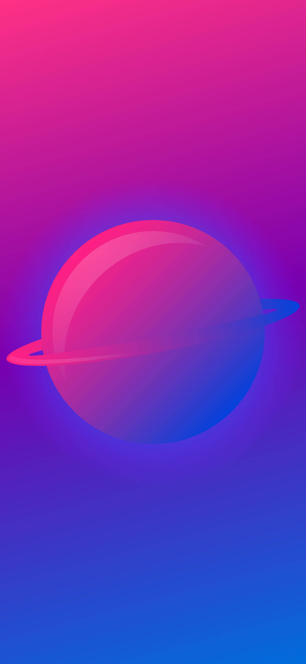 Bisexual Planet Gradient, glowing planet, ring, 2K Phone Wallpaper
