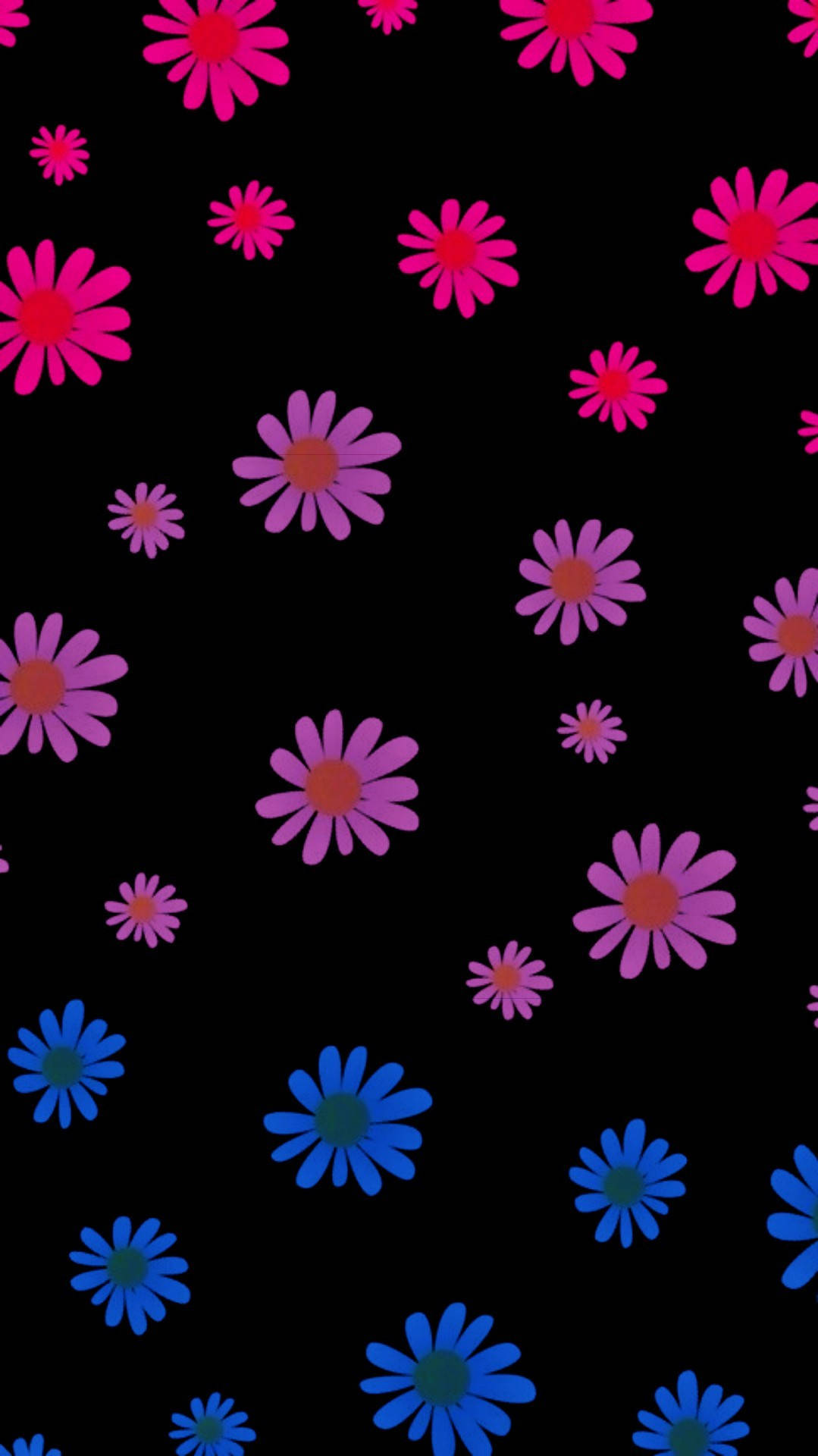Bisexual Daisies Portrait, pink, purple, Full HD Phone Wallpaper