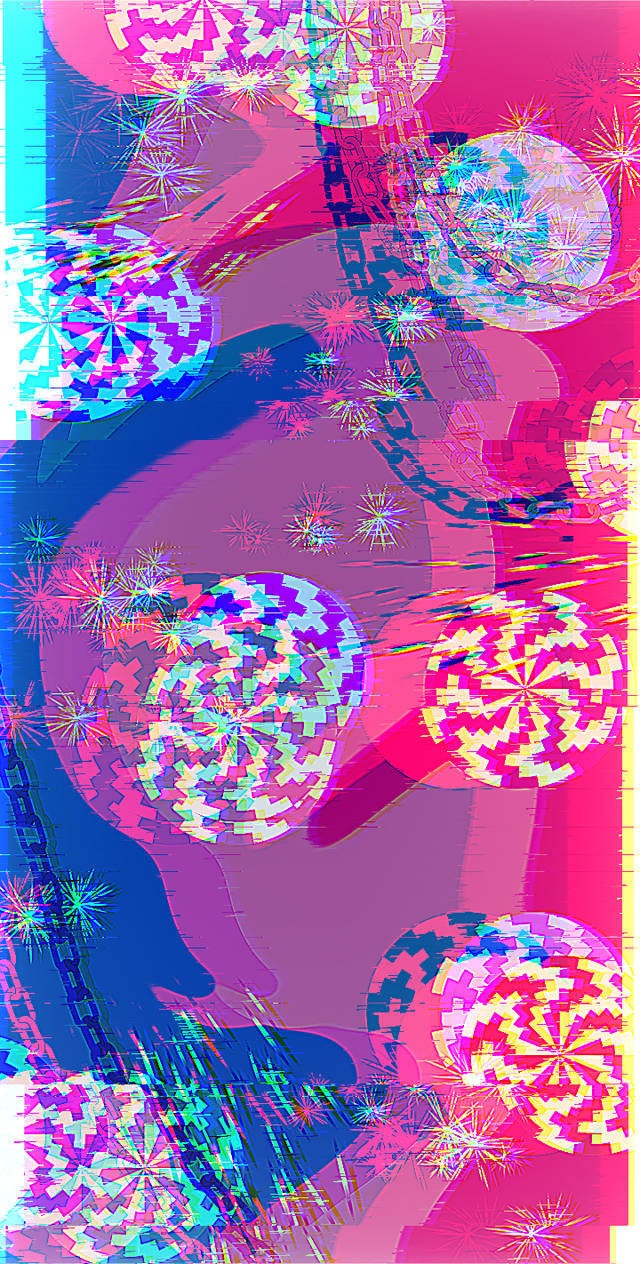 Bisexual, magenta and blue gradient background, glowing pixelated spheres, SD Phone Wallpaper
