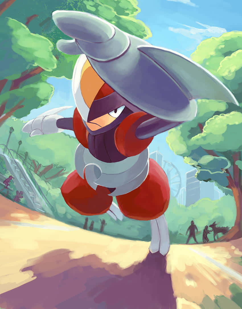 Bisharp, anime-style, vibrant park, SD Phone Wallpaper