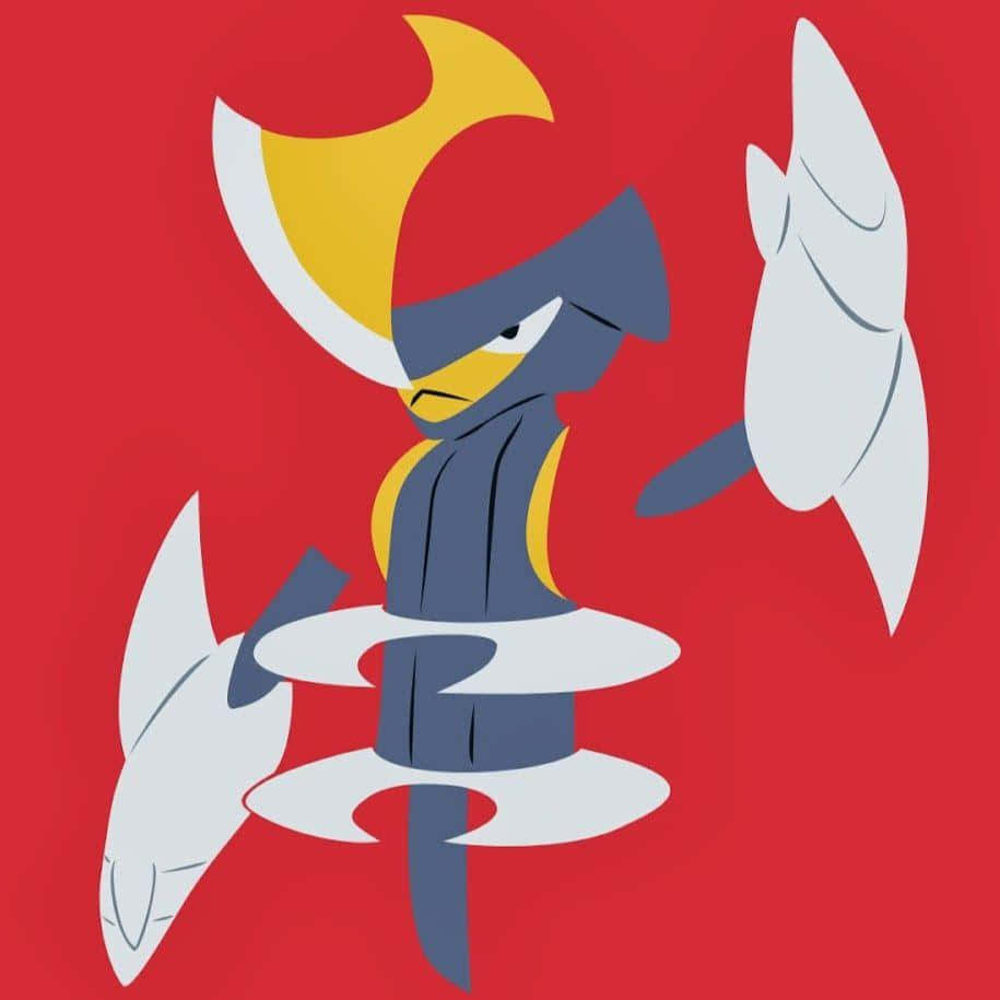 Red Bisharp, 2D Art, blue and yellow anime character, SD Desktop Wallpaper