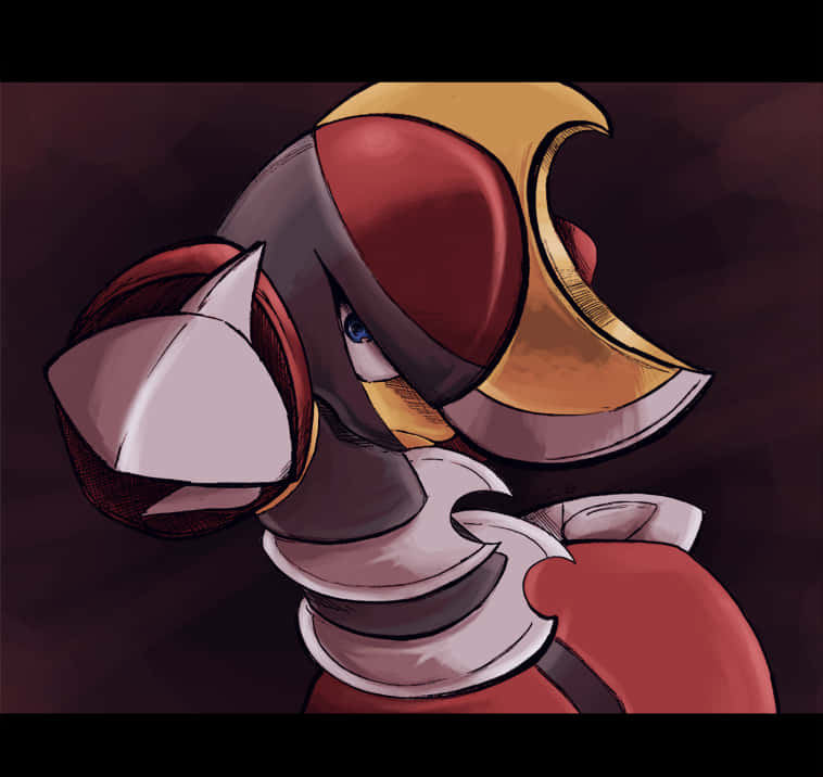 Bisharp, red gold and white armor, blue eye, SD Desktop Wallpaper