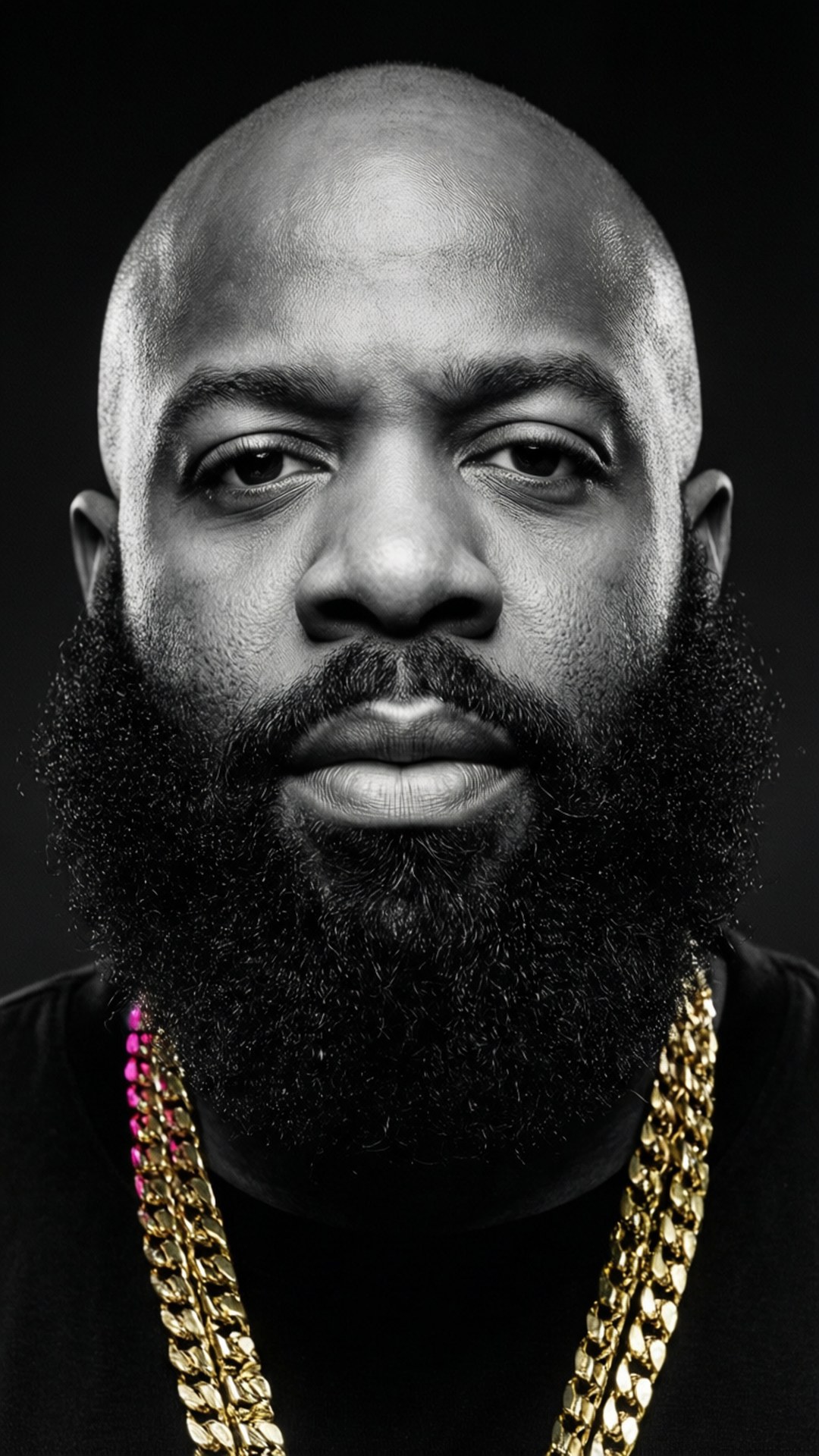 Biz Markie, black and white portrait, bald man, Full HD Phone Wallpaper