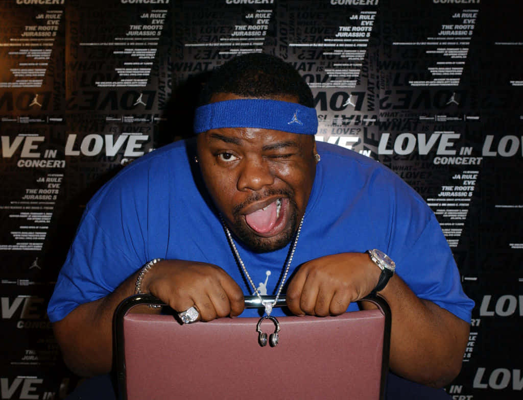 Biz Markie, blue shirt, headband, SD Desktop Wallpaper