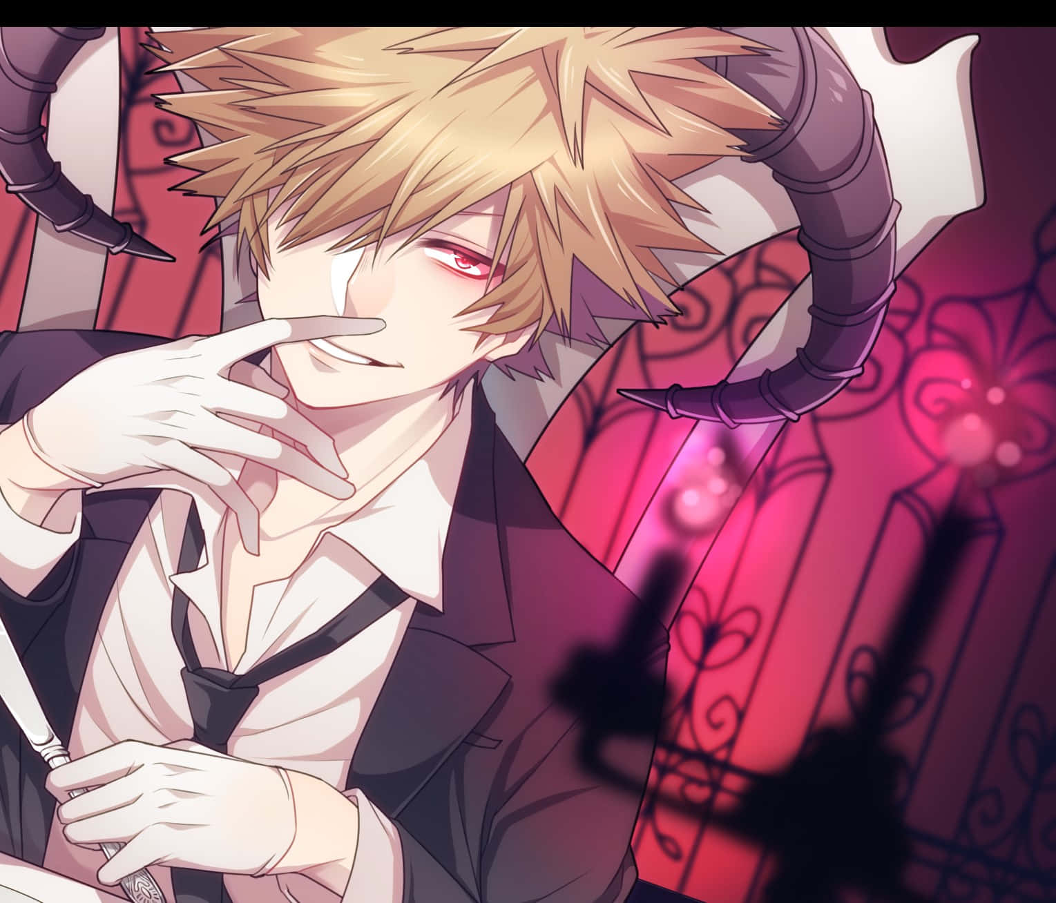 Bl Anime, spiky blonde anime male, red eyes, HD Desktop Wallpaper