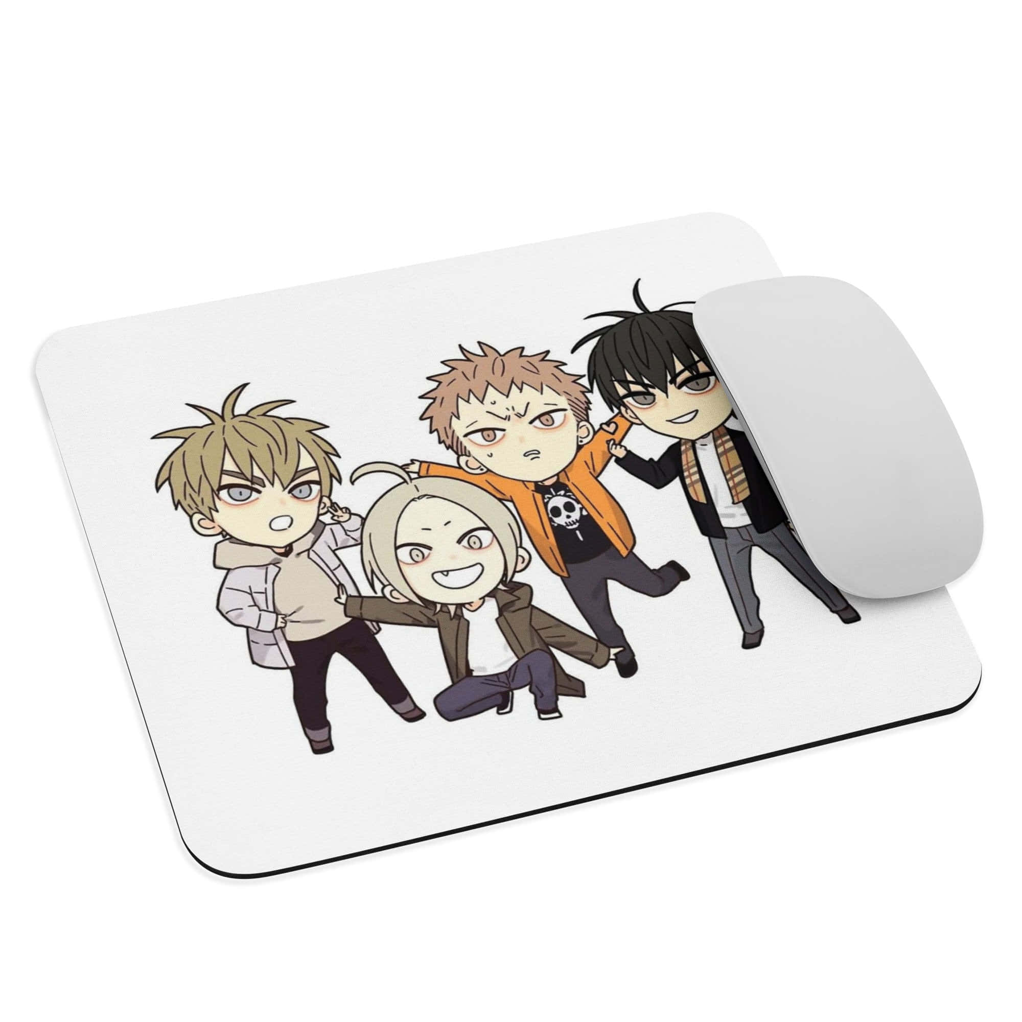 bl anime, chibi anime characters, white mousepad, Full HD Desktop Wallpaper