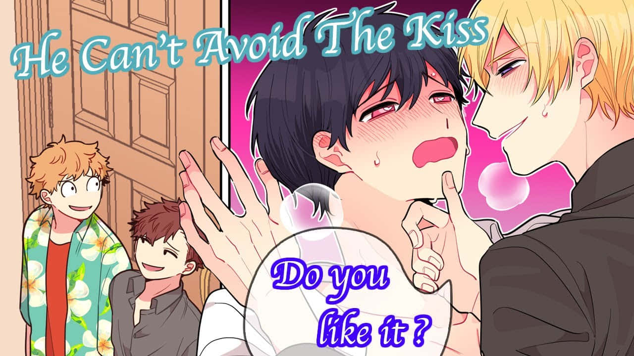 bl anime, anime boys, blush-filled kiss, HD Desktop Wallpaper