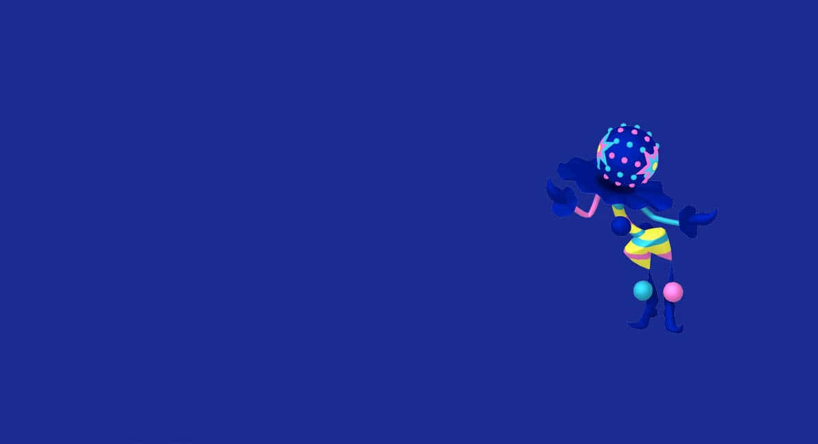 Blue Blacephalon, polka-dot head, striped body, SD Desktop Wallpaper