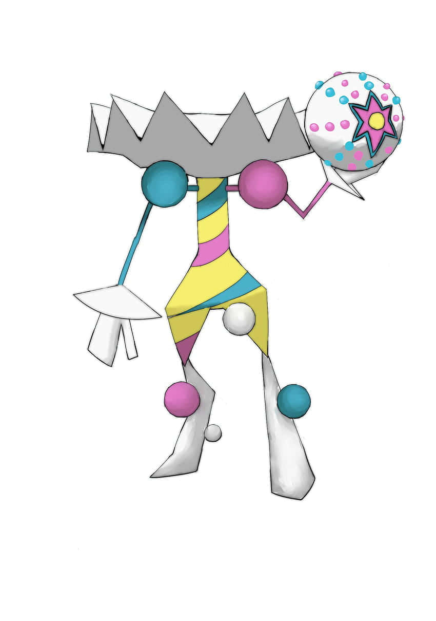Blacephalon, star-patterned sphere, geometric limbs, SD Phone Wallpaper