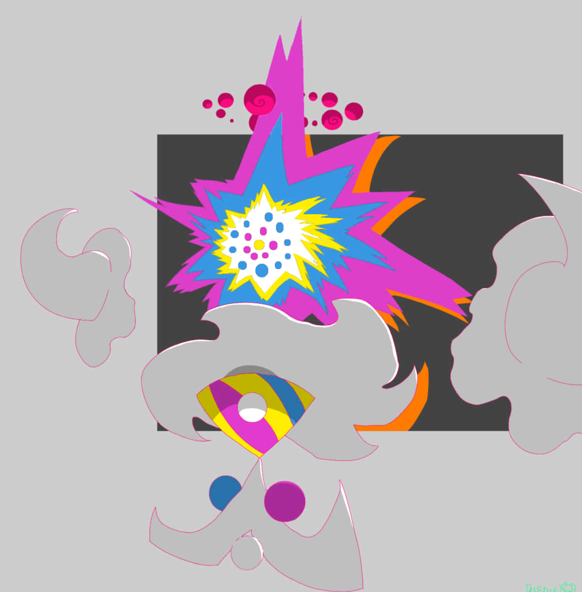 Blacephalon, exploding head, rainbow eye, SD Phone Wallpaper