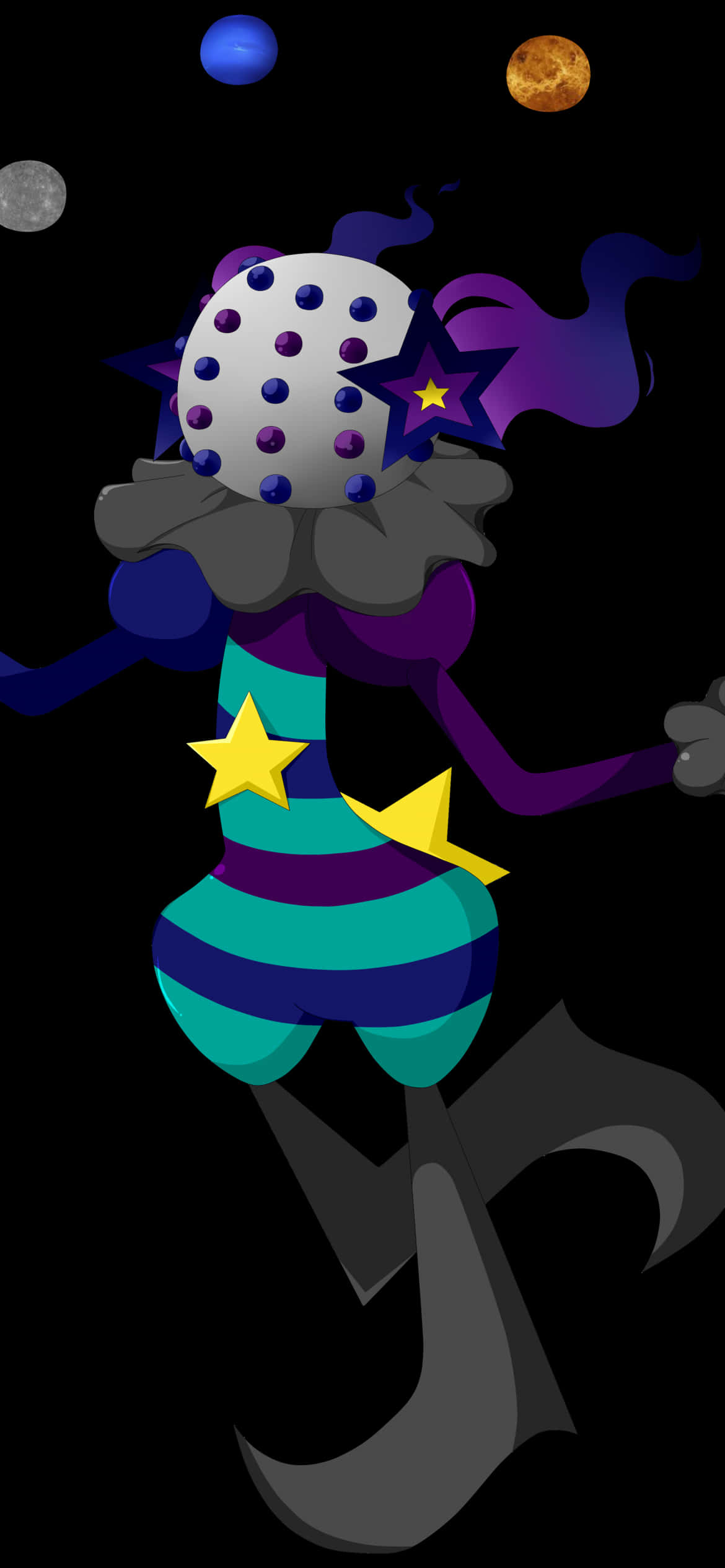 Dark Blacephalon, polka-dotted mask, star-adorned outfit, Full HD Phone Wallpaper