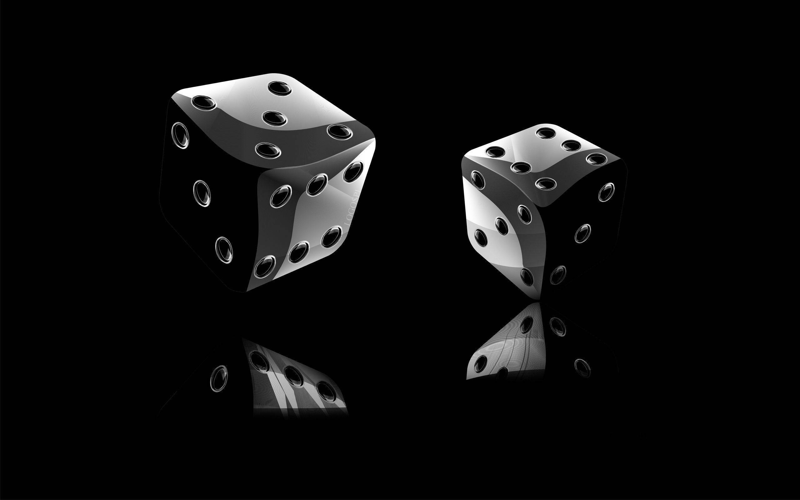 Dice Cube, black, glossy, 2K Desktop Wallpaper