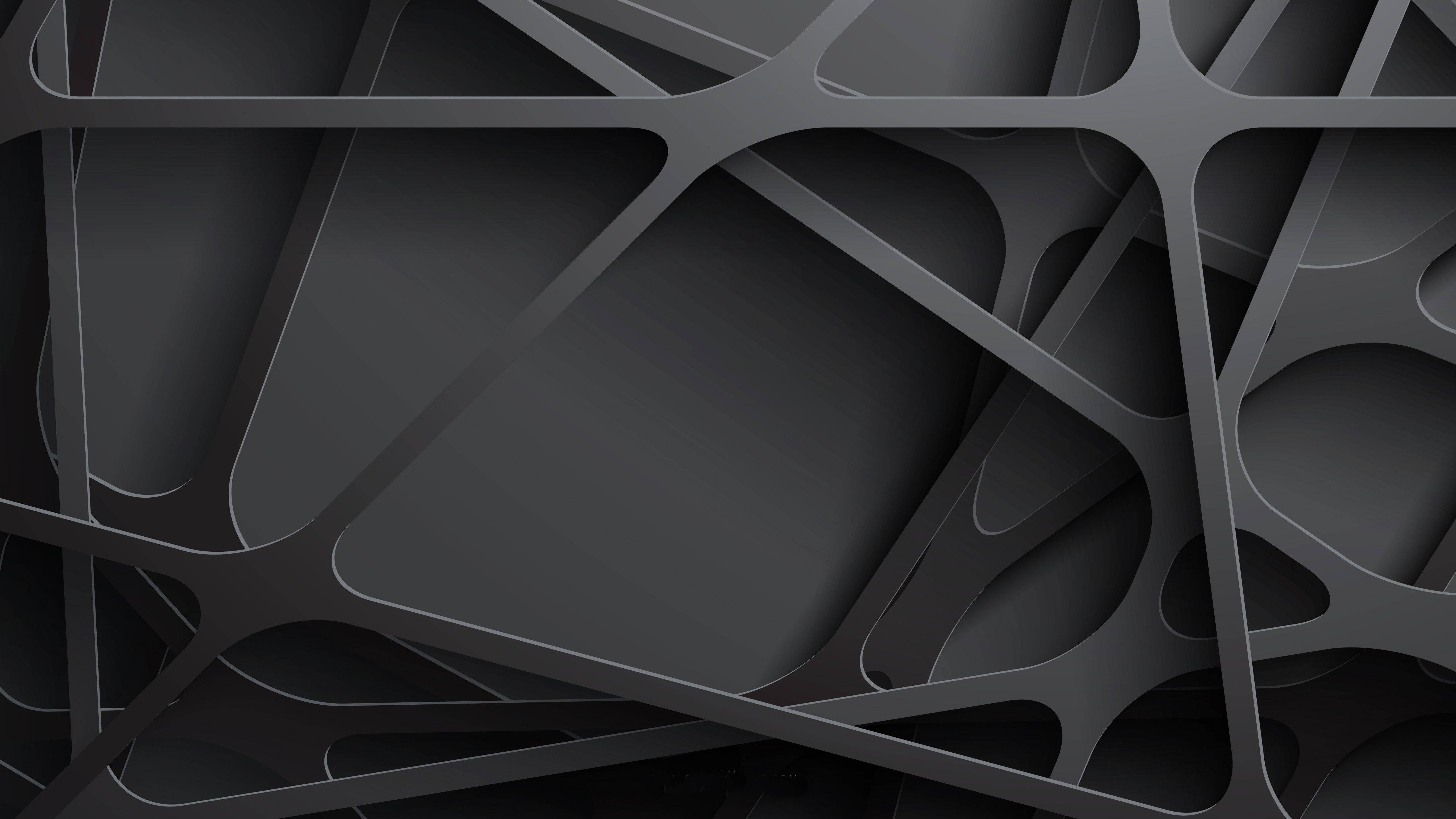 Black 3d, abstract, dark gray, 5K Desktop Wallpaper